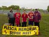  left to right: Mike Margiotta, 2nd place winner Kenny Downing, 3rd place winner Vinny Gangemi, 1st place winner Matthew Kuffner & Charlie Margiotta.  Medal ceremony of the "Chuck Margiotta Mile", at the Plescia Memorial Super Meet 2002.