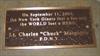  Plaque installed behind Chuck's seat at Giants Stadium on 9/11/05, opening day.