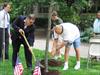  Chuck's buddies, Bruce & Cuz, re-mulching tree planted after 9-11 for Chuck and other Frat brothers.
