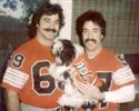 Lt. Chuck Margiotta with his brother Mike during the 12 years they played together in the Staten Island Touch Tackle League
