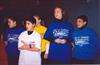  left to right- Chuck's kids, sister-in-law & wife at 1st Tournament.