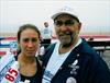  Sarah Margiotta wearing Chuck's firehouse number 85, with grandfather Charlie after completing the Memorial Day race 2002.