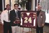  Mike & Charlie with Joe Basile.  Joe was the winner of the 1st Lt. Charles Margiotta Scholarship at Farrell HS.  Joe coincidentally also wore Chuck's #24 for his 4 years at Farrell.