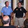  Me thanking Capt. Sohmer (left), and all those present for honoring Chuck at truck dedication.