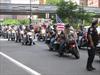  FDNY cyclists in procession after memorial ceremony at Ground Zero.  9-11-04