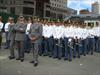  Visiting Italian FDNY band at ground zero 9-11-04