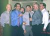  Chuck (beard) and the boys belting out a tune at the 25th reunion.  Side note:Tony Marsigliano (with glasses behind microphone) & Chuck, once "STREAKED" across center court of a GIRLS basketball catholic championship game.