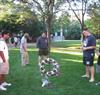  Remembrace gathering of Chuck's fraternity at tree planted for Chuck and other lost Delts.  Chuck's nephew Michael is now a student of Brown University and a brother of  Delta Tau.  9-11-03 anniversary